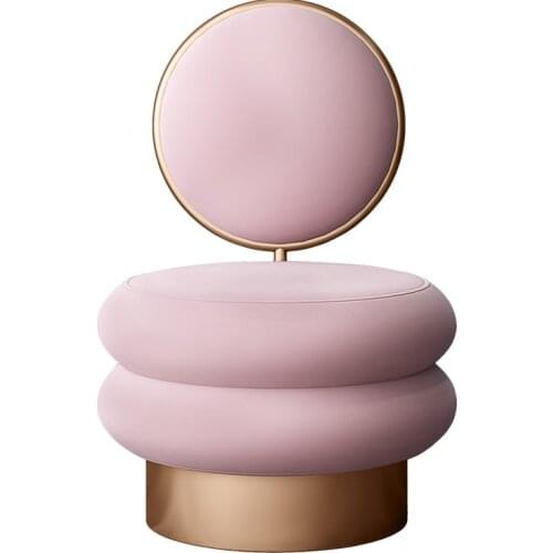 Nordic Modern Morocco Fashion Makeup Stool, Simple Makeup Dressing Manicure Chair, Girl Bedroom Backrest Sofa Chair