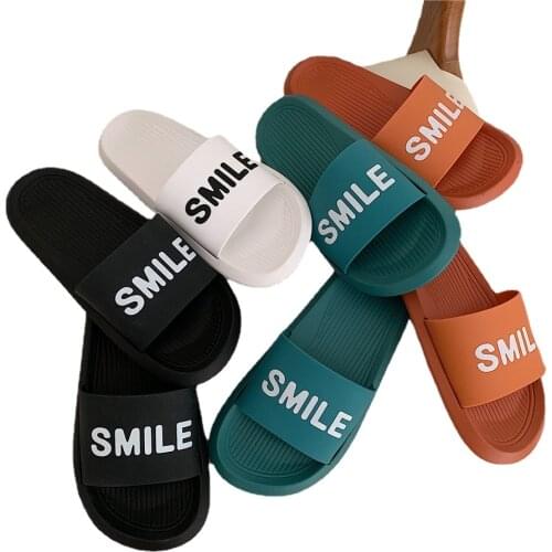 A1972smile Tide Online Celebrity Couple Slides Women Summer Leisure Wear Beach Sandals and Slippers