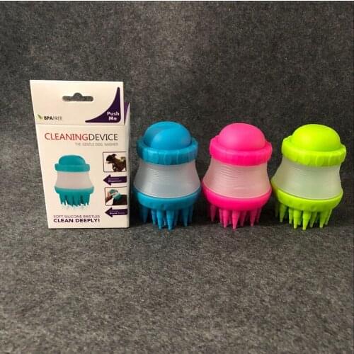 Dog Cat SPA Brush Shampoo Grooming Multifunction Silicone Pet Brush Bath Tools for Dog Cat Bath Brush Comb Cleaning Bath Massage