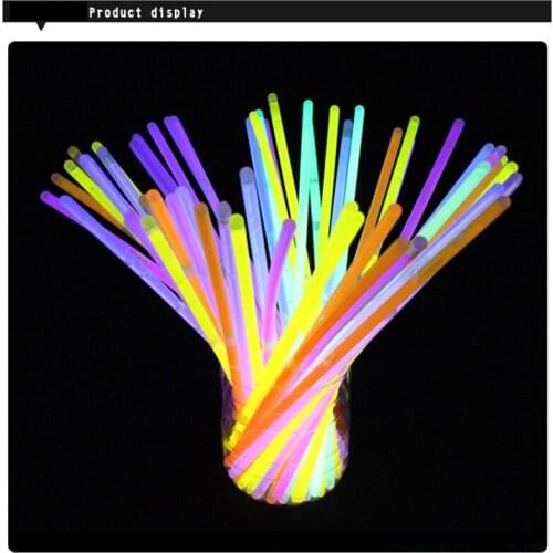 100 Pcs/lot Multi Color Children Glow Neon Flash Light Sticks with Connectors Party Supplies Light-Up Toys