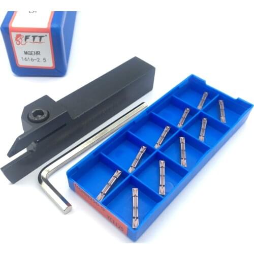 10PCS MGMN250 G YC1125 2.5mm High quality Carbide Inserts 1PC MGEHR1616-2.5 External Grooving Tool Holder Parting Lathe Tool Set