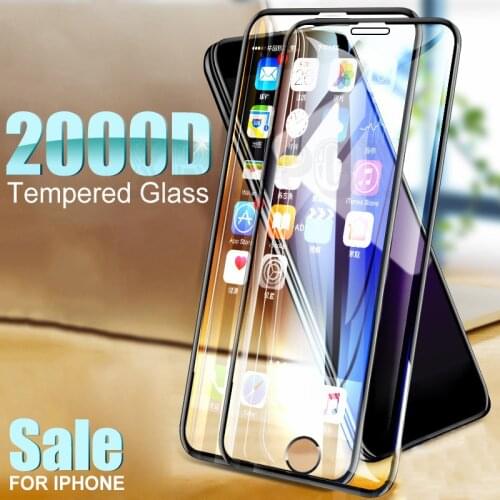 2000D Curved Protective Glass For iphone X XR 6 6S 7 8 Plus SE2 Tempered Glass Film on iPhone 11 12 Pro XS Max Screen Protector