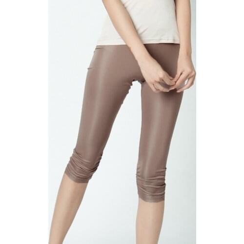 Womens 50% Silk 50% Viscose Stretchy Pants Capris Leggings Underpants M-3XL XS364