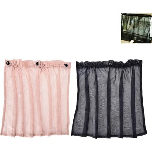 1 Pair Car UV Protection Side Window Curtain Sunshade Sunscreen Curtain Beige