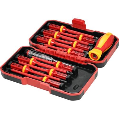 13pcs 1000V multitool hand tools Insulated Screwdrivers Set + Magnetic Slotted Phillips Pozidriv Torx Bits electrician tools