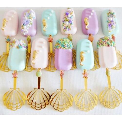 5pcs/lot DIY Acrylic Ice Cream Sticks Mirror Popsicle Cakesicle Sticks Shell Fish Tail Decoration Parent-child Craft Mold Tools