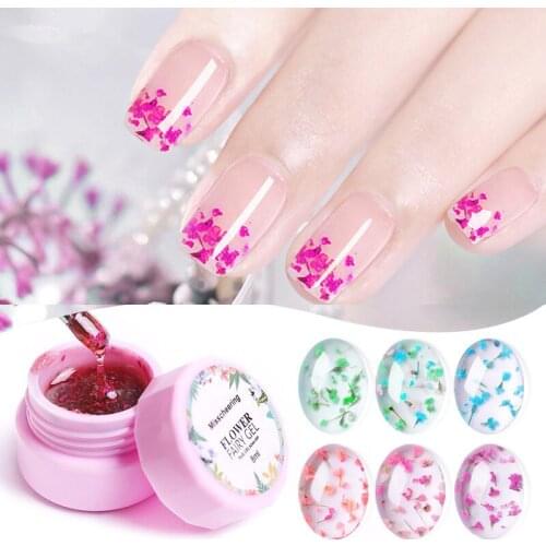 Pink 1BOX 3D Flowers Nail Gel Polish Natural Dried Flower Fairies Series Soak Off UV Gel DIY Nail Art Nails Decoration Painting