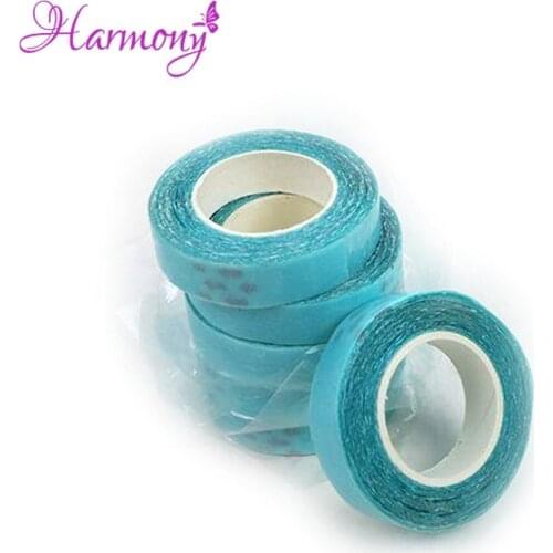 FREE SHIPPING 5 Rolls 1cm*3m Blue Color Super Quality Hair Extension Tape Double Sided Adhesive Tape for PU Skin Weft Tape Hair