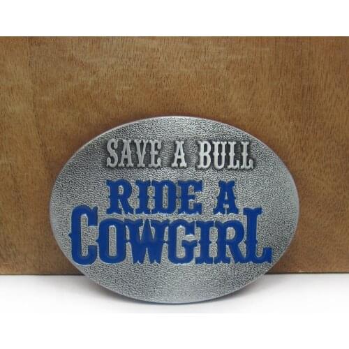 BuckleClub zinc alloy western cowgirl belt buckle jeans gift belt buckle FP-02927 pewter finish 4cm width loop drop shipping