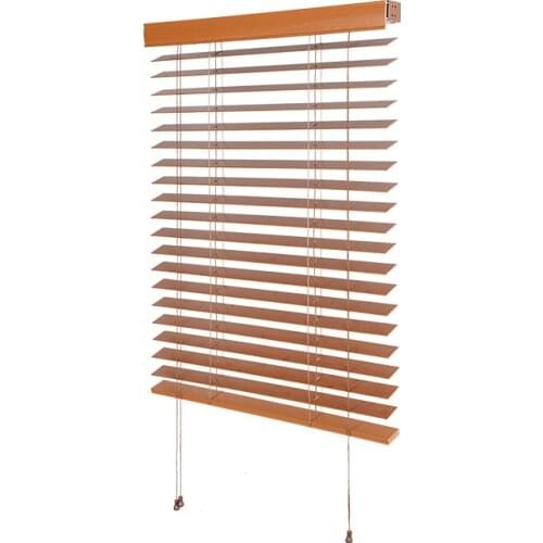 Basswood Wooden Blinds Shutter Ladder Tape Eco-friendly Sun Shades Brown 50mm Slat Venetian Blinds for Window Tearoom Home