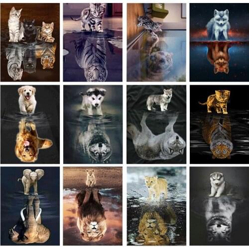 DIY Diamond Painting 5d Animal dog cat full diamond Mosaic Cross-stitch Suite Room Decoration Wall Art handmade gift DM2025