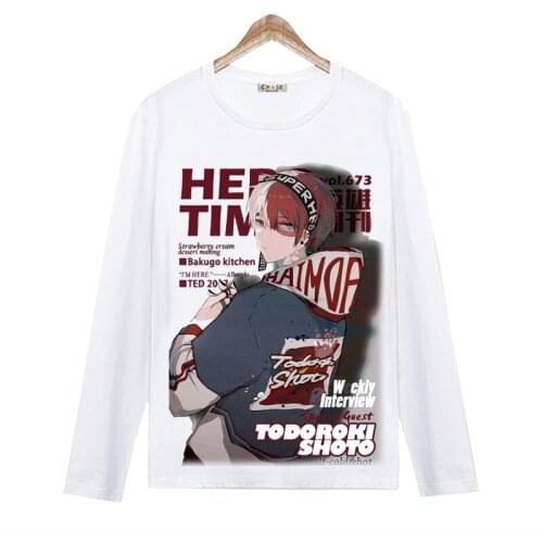 My Hero Academia Boku no Hero Academia Autumn Long Sleeve Tops Boys Girls Cartoon Long Sleeve Cloth T Shirts