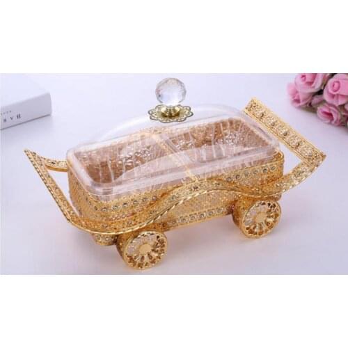 Sealed candy tray 2-piece snack box with cover High-end luxury Home Decoration European acrylic dry fruit box and fruit plate