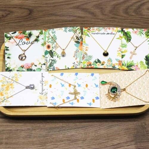 New arrival Thank you jewelry display tag card kraft marbling Handmade necklace pendant package card 50pc/25pcs+25oppbag/lot