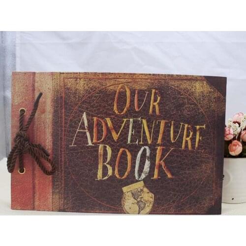 Best selling adventure photo album diy retro kraft paper scrapbook tether loose-leaf photo album album