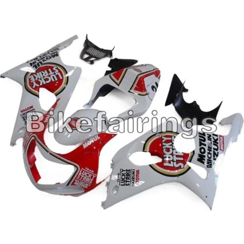 Lucky Strike Red and White Cowlings For Suzuki GSXR1000 K1 or K2 2000 2001 2002 Sportbike Bodywork Kit