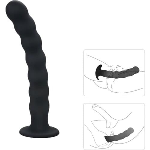 Small/Big Anal Threaded Beads Silicone Anal Plug Thread Butt Plug With Narrow Flared Base Adult Sex Toys for Men Women Sexbaby