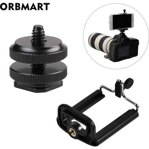 1/4 Hot Shoe Mount Phone Holder Metal Cold Shoe Adapter Bracket for DSLR Camera, Canon, Sony, Nikon, GoPro Hero Accessories