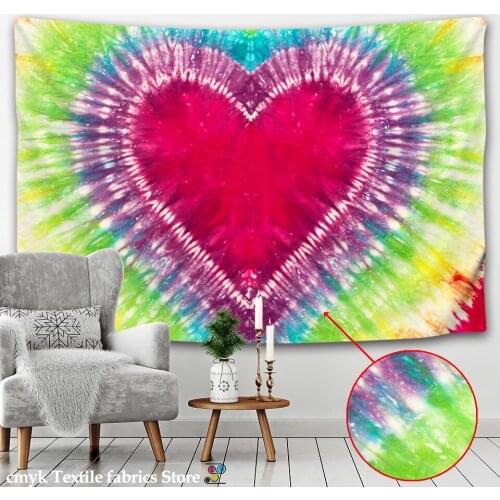 Love Flash Pattern Tapestry Wall Hanging Hippy Colorful Gradual Change Psychedelic Beach Mat Home Art Decor