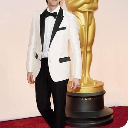 New 2021 Custom Made Wedding Tuxedos White (Jacket+Pants) 2 Pieces Regular Groom Best Man Groomsmen Men Suits For Prom Casual