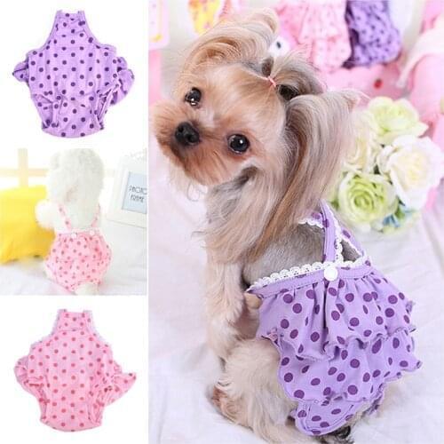 New Pet Dog Panties Strap Sanitary Adjustable Dog Dot Print Underwear Diapers Physiological Pants Puppy Shorts Drop Shipping