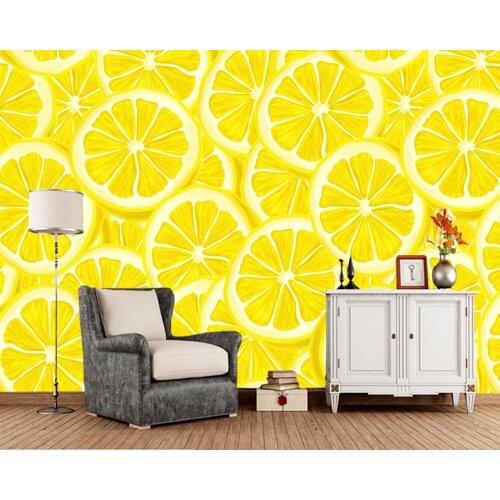 Papel de parede Texture Lemons food wallpaper,living room bedroom kitchen TV background kitchen fast food shop restaurant murals