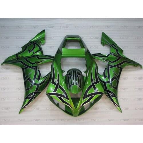 For YAMAHA YZFR1 2002 - 2003 Fairings YZF1000 R1 02 Plastic Fairings for YAMAHA YZFR1 02 Green Black Full Body Kits