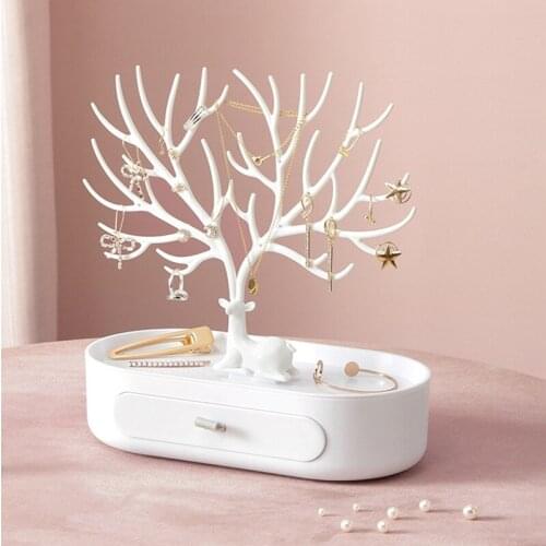 Antlers Display Stand Tray With Drawer Earrings Necklace Ring Pendant Bracelet Jewelry Key Tree Storage Racks Organizer Holder