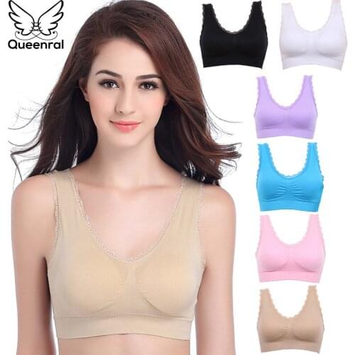 Queenral Sexy Bra Seamless Push Up Bras For Women Vest Bra Comfortable Front Closure Wire Free Breathable Women Underwear BH