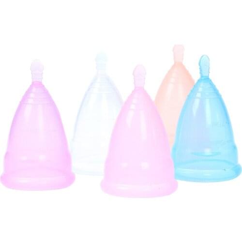S/L Size Female Reusable Period Feminine Soft Medical Moon Cups Silicone Menstrual Cup