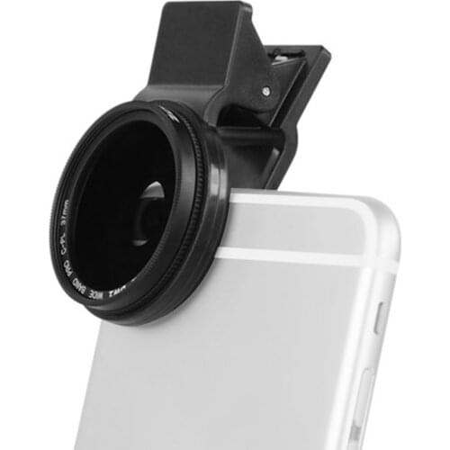 Adjustable 37mm Neutral Density Clip-on ND2 - ND400 Phone Camera ND Filter Lens for iPhone Huawei Samsung Android Mobile