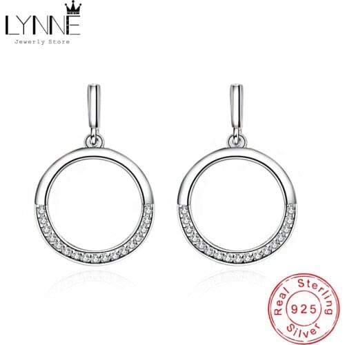New Fashion Round Rhinestone Drop Earrings 925 Sterling Silver Half Circle Rhinestone Shake Pendant Ear Stud Women Jewelry Gift