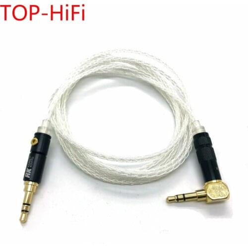 TOP-HiFi 8 Cores Silver Plated 3.5mm to 3.5mm Upgrade Cable For Philips Shp9500 Fidelio X2 X1 MDR-1A AH-MM400