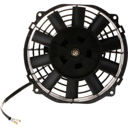 Universal High Performance 12V Slim Electric Cooling Radiator Fan with Fan Mounting Kit (8 Inch, Black)