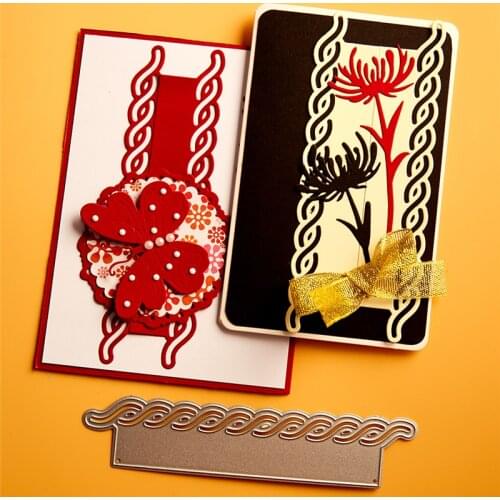 YaMinSanNiO Rope Knot Border Metal Cutting Dies Lace Stencils for DIY Scrapbooking Embossing Paper Cards Die Photo Album Making