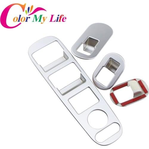 Color My Life Car Styling Window Switch Lifter Protection Cover Trim Sticker for Honda HRV HR-V Vezel 2014 - 2017 Accessories