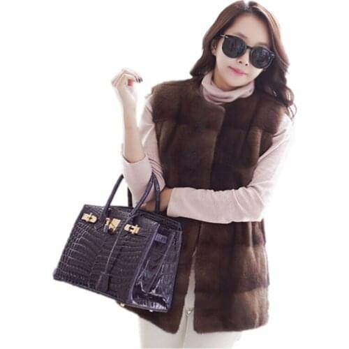 Imported mink vest womens short mink fur fur vest womens whole mink fur vest jacket vest waistcoat fashion