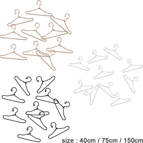 10 PCS Metal Baby Doll Clothes Hangers for BJD Dolls Dress Pants Closets