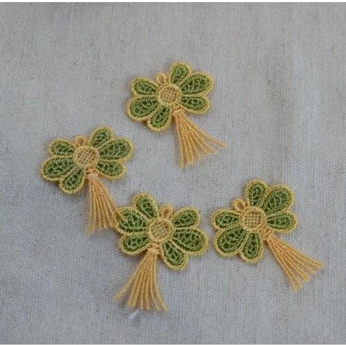 10 Pcs High Quality DIY Clothing Accessories Lace Fabric 3.8CM Water Soluble Tassel Lace Applique Lace Scrapbook