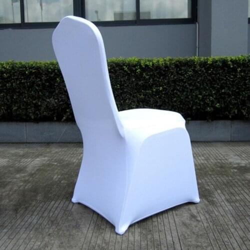 150 PCS Stretch Elastic Universal White Spandex Wedding Chair Covers for Weddings Party Banquet Hotel Lycra Polyester Fabric