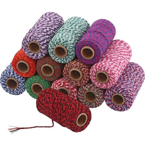 2mm 100M Macrame Cord Cotton Natural Rope Twine String For Craft Decor Wall Hanging Cotton Baker Twine Rope Macrame Cord