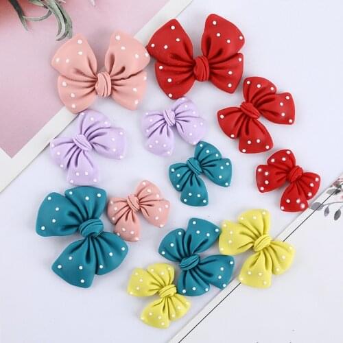 20Pcs Resin Dot Bowknot Crafts Accessories DIY Childrens Hair Clips Necklaces Mobile Phone Shell Patch Decorative Material