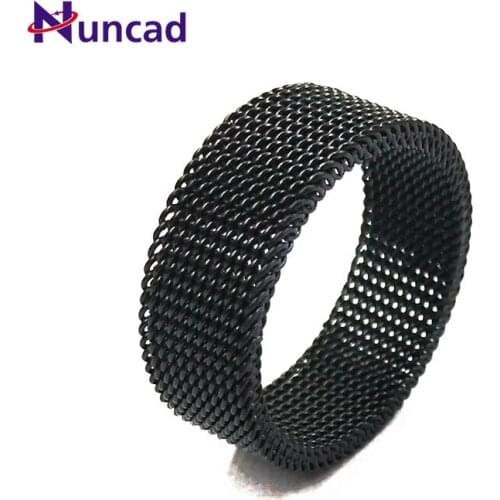 2019 Stainless Steel Personality Mesh Ring Foldable Mesh Belt Ring Electroplating Multicolor Can Custom