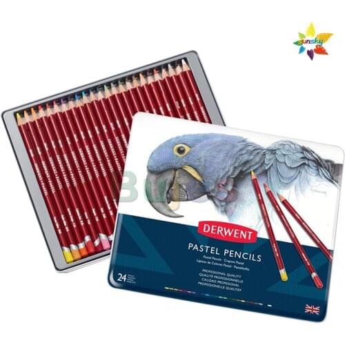 24 color 32992 Derwent Pastel color pencil Crayons De Couleur Professtional artist pastel water soluble Color art Pencil tin box