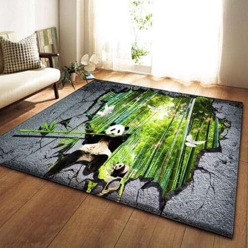 3D Elephant panda animals bedroom carpet living room coffee table printing blankets home decor rugs bathroom toilet door mat