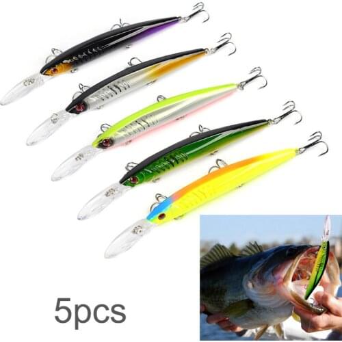 5 pcs Sea Fishing Minnow Lures 15.2cm 12.5g Fish Wobbler Tackle Crankbait Artificial Hard Bait Swimbait Pesca