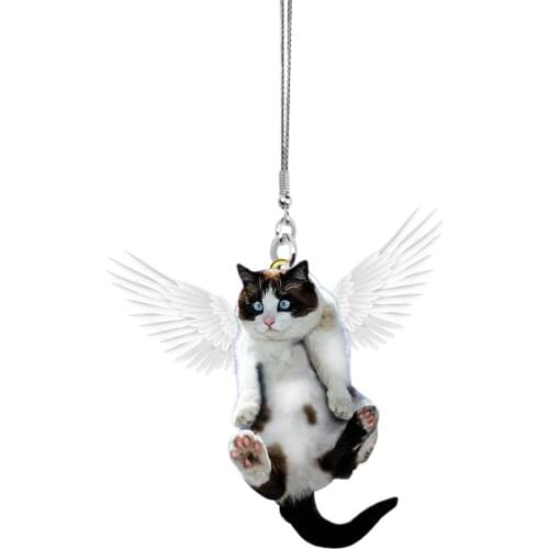 Acrylic Flying Cat Dog Ornament Animal Shaped Hanging Pendent With Colorful Balloons Car Interior Decoration