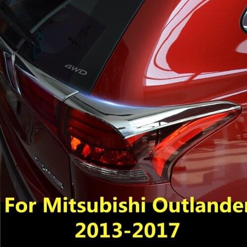 For Mitsubishi Outlander 2013-2017 Accessories Car Rear Fog Lights Covers Decoration Lamp Frame Trim ABS Chrome Car Styling