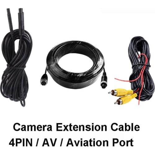 Car Rear Reversing camera extension Cable 4Pin air line aviation rear view camera conversion public bus AV 5M 10M 15M 20M