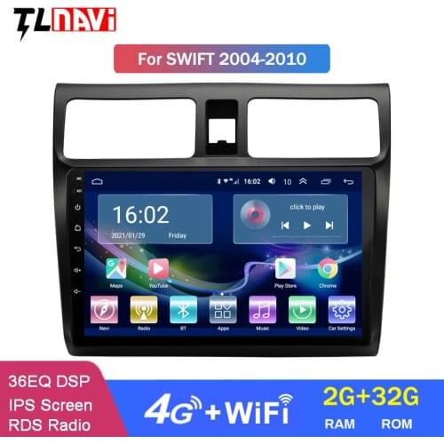 4G Lte 2G RAM Android 10 Full Touch Screen Car Multimedia System For Suzuki Swift 2004-2010 GPS Navigation